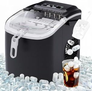 Advwin Countertop Ice Maker Machine, Portable Bullet Ice Cube Maker with Handle & Removable Basket, Quick IceMaking Machine 9 Cubes in 6-8 Mins, Electric Icemaker for Home Kitchen Bar Office Camping