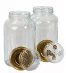 myFERMENTS Glass Jars with Lids - 4,25l Large Mason Jar for Making Kombucha, Kimchi, Kefir - Wide Mouth Bottle for Bulk Pickling, Fermentation - Airtight Smell Proof Food Storage Containers - Set of 2