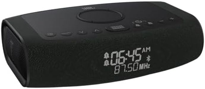 JBL Rise, Bluetooth Clock Radio Speaker with FM, Wireless Charging, LED Display, JBL Pro Sound, Bluetooth Streaming, Black