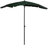 vidaXL Garden Parasol with Pole Durable Stable Outdoor Patio Yard Backyard Beach Umbrella Sunshade Shade Shelter Cover 200x130 cm Green