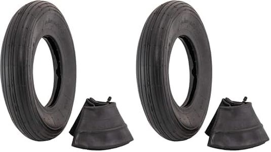 Marathon 4.80/4.00-8" Lawn & Garden Tire (Pack of 2) - 15.5" Diameter, 8" Rim, Symmetrical Tread, Air-filled Construction