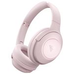 DOQAUS Bluetooth Headphones, [70 Hrs Playtime] Wireless Headphones with 3 EQ Modes, Hi-Fi Stereo Over Ear Headphones Wireless with Mic, Foldable Wireless Headset for PC Phone Home Travel (Pink)