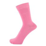 ZAKIRA Finest Combed Cotton Dress Socks in Plain Vivid Colours for Men, Women (Pink)