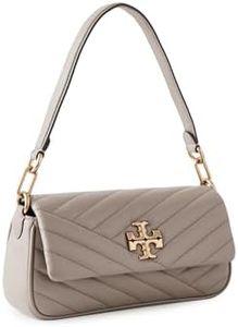 Tory Burch Women's Kira Chevron Powder Coated Small Flap Shoulder Bag, Gray Heron, One Size