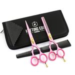 Kutting Edge - Hair Scissors Professional Hair Cutting Scissors Kit Thinning Shears Hairdressing Scissors Set, Pink Coated Barber Scissors 6.0” Set