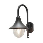 Konstsmide 7237-750 Bari Down Outdoor Wall Light/ 1 x 60 W E27 Max Wall Lamp/ Clear Acrylic Globe/ Aluminium/ IP44/ Outside Light Matt Black