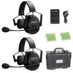 Came-TV Kuminik8 Wireless Intercom Headset System with Noise Cancellation, 1500ft Team Communication Group Talk, Zero Delay Mute Function Single-Ear Headset Film Production Sport Event 2 Users