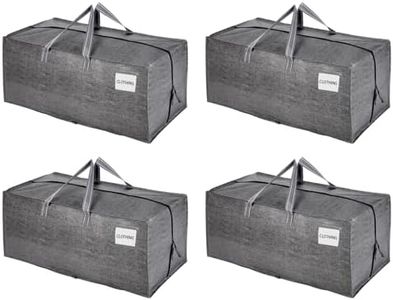 VENO Set da 4 Borse da trasloco extra large, Scatoloni per trasloco con cinghie per zaino, zip e manici resistenti, Scatole per armadio per riporre oggetti, piumoni, vestiti (Grigio, Set da 4)