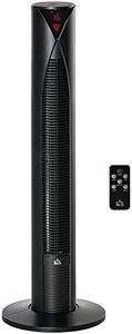 HOMCOM Freestanding Tower Fan Cooling for Home Bedroom with Oscillating, 4 Modes, 3 Speeds, 12h Timer, LED Sensor Panel, Remote Controller, Black