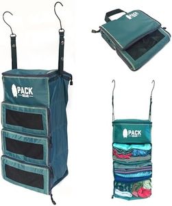 Pack Gear Suitcase Organizer | Pack More in your Large or Carry On Luggage | Unpack Instantly with these Compression Packing Cubes for Suitcases | Hanging Shelf Organizer for Closet (Green) (Carry-On)