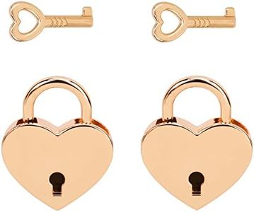 VerRich 2Pcs Golden Mini Heart Shaped Padlock Mini Lock with Key for Diary Book Wedding,Hand Bags,Jewelry Box