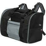 Trixie Connor Backpack | Made with Durable Polyester Material, Can Also Be Used as A Carrier | Adjustable Shoulder Straps with Extra Front Pocket, Up to 8kg - 42 × 29 × 21 cm (Black/Gray)