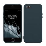 kwmobile Case Compatible with Apple iPhone SE (1.Gen 2016) / iPhone 5 / iPhone 5S Case - Soft Slim Protective TPU Silicone Cover - Dark Slate