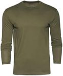 True Classic Long Sleeve Crew Shirt for Men. Premium Fitted Mens Crew Neck Shirt for Men. Heather Military Green