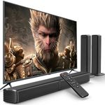 GEOYEAO Sound Bar, Bass Speakers for Smart TV with Dual Subwoofer 3D Surround Sound System, 32 Inch 2.2CH Home Theater Audio Soundbar, HDMI ARC Connection, 2 in 1 Detachable & Wall Mountable