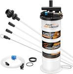 FOUR UNCLES 6.5L Fluid Extractor - Pneumatic/Manual Vacumm Oil Extractor with Pump Tank Remover & 4 Tubes for Engine Oil Change and a Bleeding Hose with Universal Adpater for Brake Bleeding