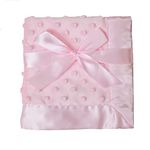 American Baby Company Heavenly Soft Chenille Minky Dot Security Blanket with Silky Satin Backing, Pink, 14" x 14", for Girls