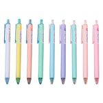 9pcs Gel Pens Colours Pastel Retractable Gel Pen Set, 0.7mm Quick Drying Pens Colored Rollerball Pens for Writing Drawing Journaling Note Taking Colouring Books Art Markers