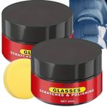 2PCS Windshield Scratch Repair Kit for Car Windows,Glass Scratch Remover Wax with Sponge,Car Glass Cleaner&Polish Kit,Glasses Scratch Remover for Windscreen,Polishing Compound,Remove Scratches