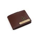 AICA Personalized Name & Charm Leather Mens Wallet (Darkbrown) | Birthday Anniversary Wedding Gifts for Men