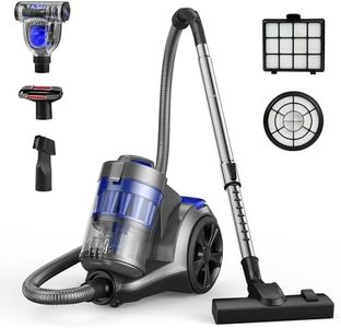 HawKam 1700W Canister Vacuum Cleaner, 45Kpa Bagless Vacuum Cleaner, Multi-Cyclonic Filtration, 2 Anti-Allergen HEPA Filters, 3.5QT Dust Cup, 4 Tools, Corded Vacuum for Hard Floor, Pet Hair, Wisteria