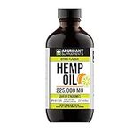 Citrus Flavour Hemp Oil 225,000 Mg (8 oz ) – Extra Strength Formula Helps Treat Inflammation & Pain Relief - Derived Hemp Seed Oil Rich in Antioxidants Improves Skin Health & Sleep – Non-GMO Omega 3 6 9 Balance Oil Made in Canada