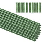 Garden Plant Stakes, Green Plant Support Sticks, Garden Plants Sticks, 20PCS Plants Growing Sticks with Connector, Garden Canes Vine Support Stakes for vegetables, plants, shrubs and small trees