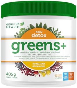 Genuine Health Greens+ Daily Detox,30 Servings, 406 g tub, Superfoods, Antioxidants and Polyphenols for daily liver and kidney toxin cleanse, Natural lemon flavoured powder