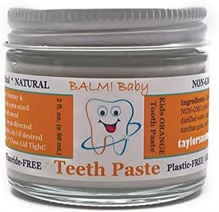 BALM Baby Teeth Paste All Natural Fluoride Free Kids Toothpaste with Xylitol Glass Jar Made in USA (Orange)