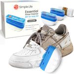 Simple Life 3-in-1 Sneaker Cleaner Kit | Sneaker Cleaner, White Shoe Cleaner, Shoe Cleaning Kit | Travel Size Shoe Brush with Built in Solution & Microfiber Cloth Included | Pack of 2