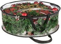 CINPIUK Clear Wreath Storage Bag 24 Inch Christmas Wreath Storage Container, Heavy Duty Wreath Protector with Handle for Holiday Seasonal Wreath Garland, 2Pcs