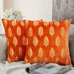 TRENDING HOME COLLECTION Cushion Cover with Booti Zari Embroidered Stitched Zippered Cotton Velvet Cushion Cover | 16X16 Inches | Set of 2| (RUST/0RANGE)