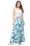 Tennecy Women Western Looks Long Wrap Around Skirt Free Size(Blue).