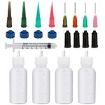 AIEX 21pcs Needle Tip Bottle Set, 30ml Glue Applicator Bottles with Precise Blunt Needle Tips 14ga 16ga 18ga 20ga Squeezable Dropper Bottles Plastic Glue Applicator Syringe Supplies for Crafts DIY