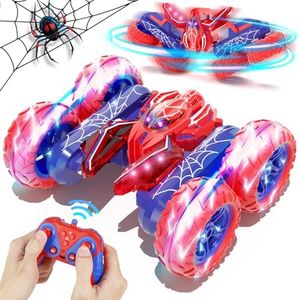 Lehoo Castle Spider Remote Control Cars, Toys for Boys 4-7 Year Old, Cool Lights RC Stunt Car with 2 Batteries, Birthday Gifts for Boys 4 5 6 7 8 Year Old
