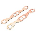 Header Gasket, Square Port Copper Plating Header Gaskets Reusable 2pcs Fit for Fits for SB 283-327-350-383-400 Engines