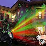 Christmas Laser Lights, Projector Lights Led Landscape Spotlight Red and Green Star Show with 360 Accessibility Wireless Remote Christmas Decorative for Outdoor Garden Patio Wall Xmas Holiday Party