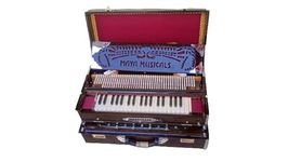 MAYA MUSICALS Harmonium Musical instruments 3.75 Octave 9 Scale Changer (with Coupler) Box Harmonium with 3 set of Palitana Reeds