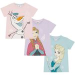 Disney Three Pack 100% Cotton Frozen T Shirts Elsa, Anna, Olaf 2-10yrs (UK, Age, 5 Years, 6 Years, Regular) Multi