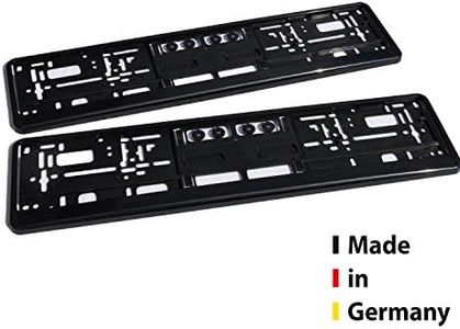 Sunmondo - Lot de 2 supports de plaque d'immatriculation pour voiture - Fabriqué en Allemagne - Noir
