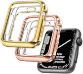 top4cus 2 Pack 44mm Cover Environmental Soft Flexible TPU Anti-Scratch Lightweight Protective Iwatch Case Compatible with Apple Watch Series 10/9/8/7/6/SE/5/4/3/2/1 (44mm,Gold+Rose Gold)