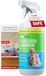 BugMD Enzyme Cleaner & Odor Eliminator for Strong Odor (32oz) - Pet Stain Remover for Carpet, Upholstery, Hardwood, Dog & Cat Urine - Powerful Deodorizer for Home, Floors, Furniture, & Carpet Cleaning