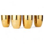 Exclusivish Shiny PVD Gold Stainless Steel Glasses (Set of 4) – Elegant Gold Tumblers, Premium Stainless Steel Drinkware, Ideal for Entertaining & Diwali Gifts