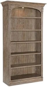 Hooker Furnishings Work Your Way Five-Shelf Bookcase with Oak Veneer for the Library or Study