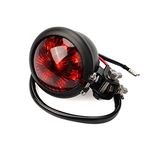 HANEU Motorbike LED Stop Tail light - Homologated - Gloss Black with Red Lens for Cafe Racer, Scrambler, Custom Project