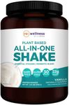 Vanilla Plant-Based All-in-One Shake - Reignite Wellness by JJ Virgin - Plant Protein Powder, Vitamins, Minerals, Greens & Aminos - 22g of Chia, Chlorella & Pea Protein Shake (30 Servings, 2.91 lbs)