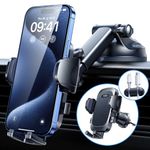 2024 Car Phone Holder Mount【Over 80LBS Strongest Suction & Hook Vent 】 Cell Phone Holder Dashboard Windshield Vent Cell Automobile Cradles Truck Stand for iPhone 15 Pro Max 14 13 Samsung Black