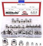 Hilitchi 140-Pcs M3 M4 M5 M6 M8 M10 M12 Acorn Dome Cap Head Hex Nuts Assortment Kit, 304Stainless Steel