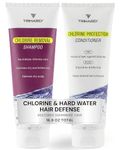 TRIHARD Swim Shampoo and Conditioner Chlorine Removal for Swimmers, Kids and Adults - Pre Swim Hair Protection and Post Swim Hair Care with Botanicals - Moisturizing, Repairing, Soothing Itchy Scalp