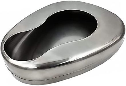 DEXSUR Bedpans for Elderly Men and Women, Heavy Duty Metal Autoclavable Adult Stainless Steel Bed pan for Medical Centers and Home Use, 14 x 11 3/8 Inches